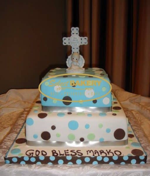 Baptism Cake - 2 Tiered Cross