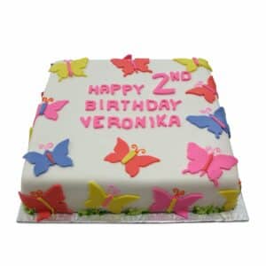 Butterfly Square Birthday Cake 400