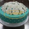 Baptism Cake Turquoise Roses 489