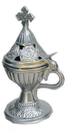 Gold, silver and charcoal incense burners are typical relics in Greek Orthodox homes and churches. They are easy to use and we carry incense and charcoal for use with these burners.