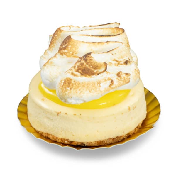 Lemon Meringue Cheesecake New York style cheesecake topped with lemon curd and a fluffy meringue topping. - Baked freshly in Select Bakery's kitchen